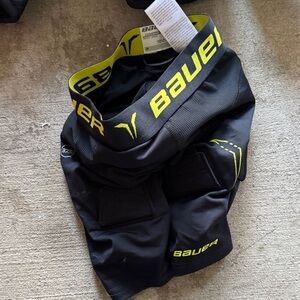 Bauer Black Shorts with Yellow Highlights